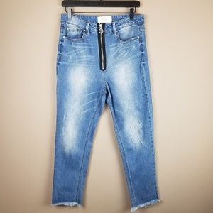 Rachel Roy Women's Jeans High Rise Raw Edge Skinny